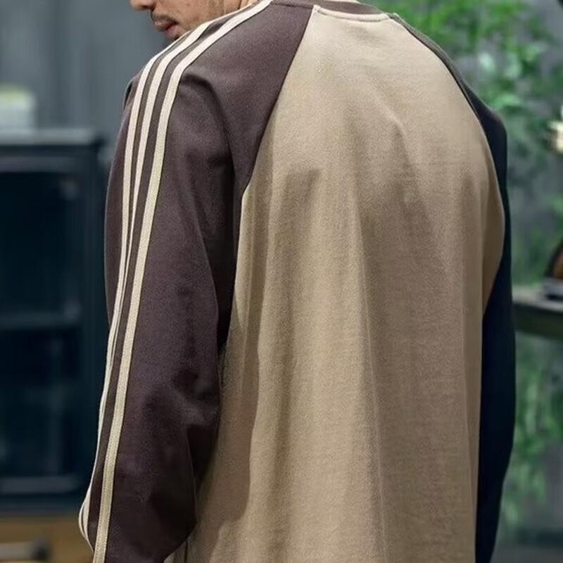 JEEP SPIRIT Men's Striped Round Neck Long Sleeve T-Shirt