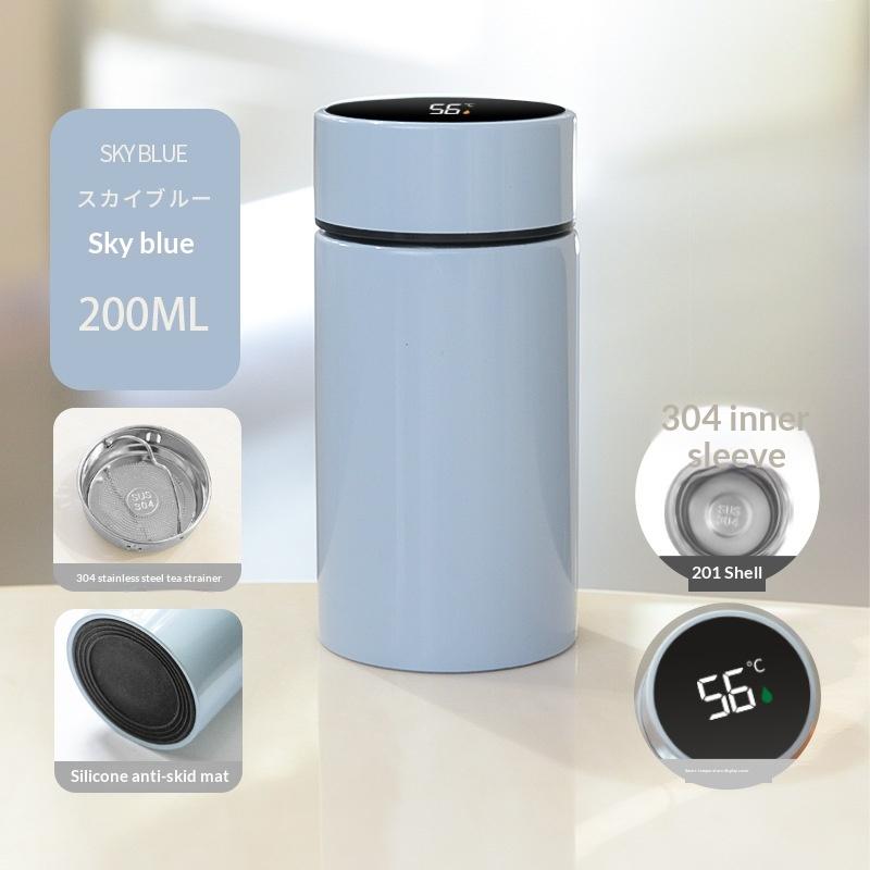200ml Chytrá termoska na vodu Inteligentní displej teploty Nerezové vakuové lahve Termosky s filtrem