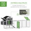 Chicken Coop, Outdoor Wooden, Removable Nesting Tray, Solid Wood, 297.5 x 68 x 118 cm, White