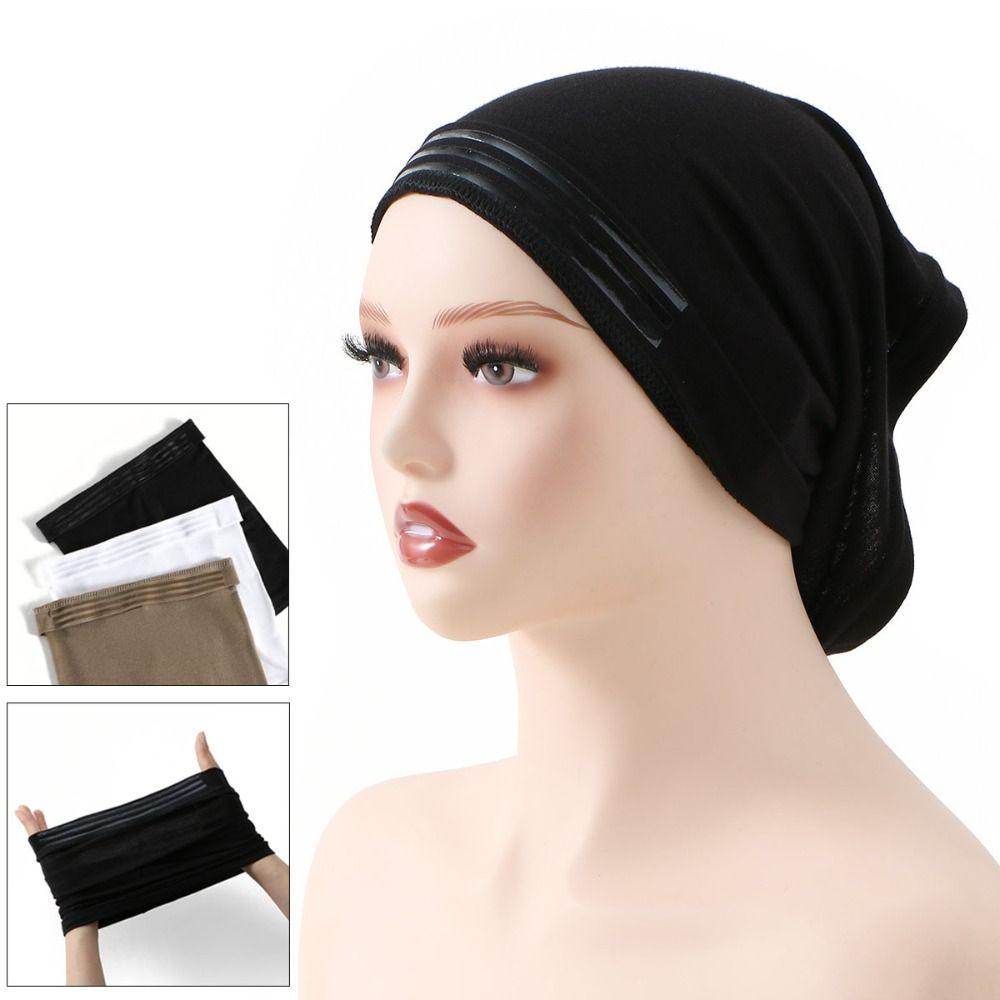 Antislip Strips Elastic Turban Hat Stretch Material Undercap Scarf Muslim Hijab Cap  Islamic Wear