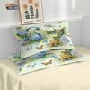 3Pcs Beautiful Floral 67 Element Print Coreless Down Duvet Cover Set Multi Size Bedroom Bedding Decoration Machine Washable