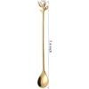 AnSaw 6-Piece Elegant Gold Leaf Long Handle Teaspoons - 7.4" Stainless Steel Stir Spoons for Coffee & Tea, Perfect for Mixing & Stirring