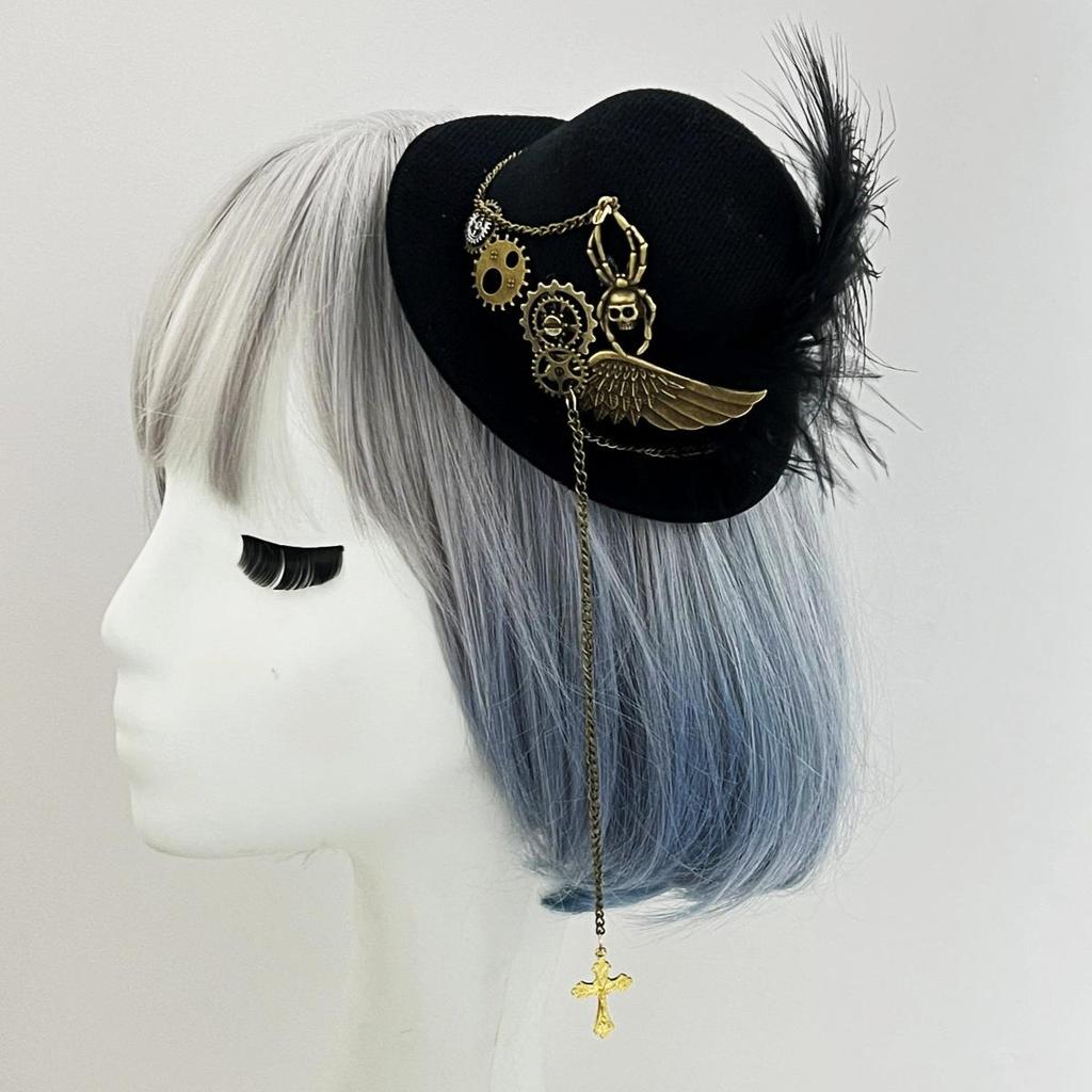 Pinza para el pelo con sombrero de copa de engranaje Steampunk