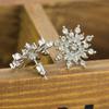 Moda feminina joias elegantes strass floco de neve brincos de orelha presente