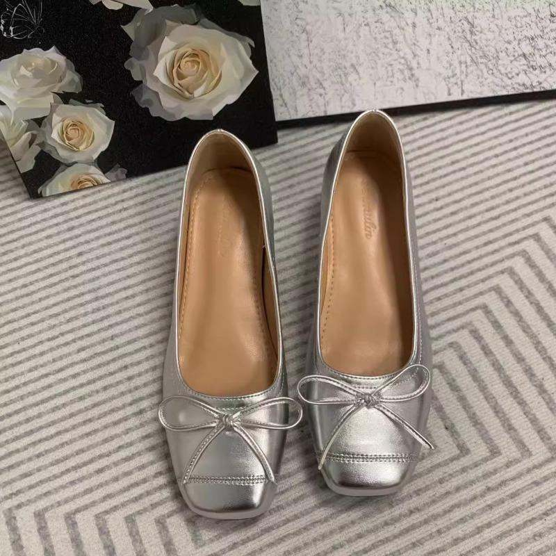 Fashion Spring and Autumn New Style Popular Women's Ballet Fashionable Flats Bow Decorative Shallow Pumps Women's Flats Zapatos Mujer