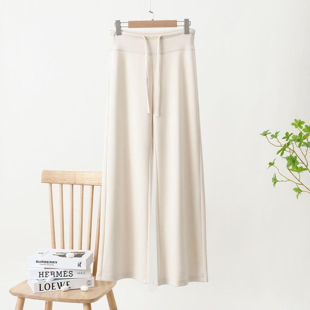 Women's High-Rise Summer Style Loose Fit Sweatpants with Drawstring, Wide Leg, Slightly Flared Yoga Pants
