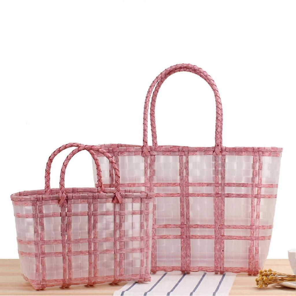 Vegetable Basket Large Capacity Waterproof Pvc Fruit Braid Hand-carrying Organizer Pouch For Home