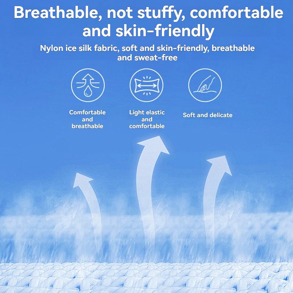 1Pcs Summer Ice Silk Hanging Ear Mask Cold Feeling Breathable Sunscreen Scarf Outdoor Riding Sports Turban Men Women