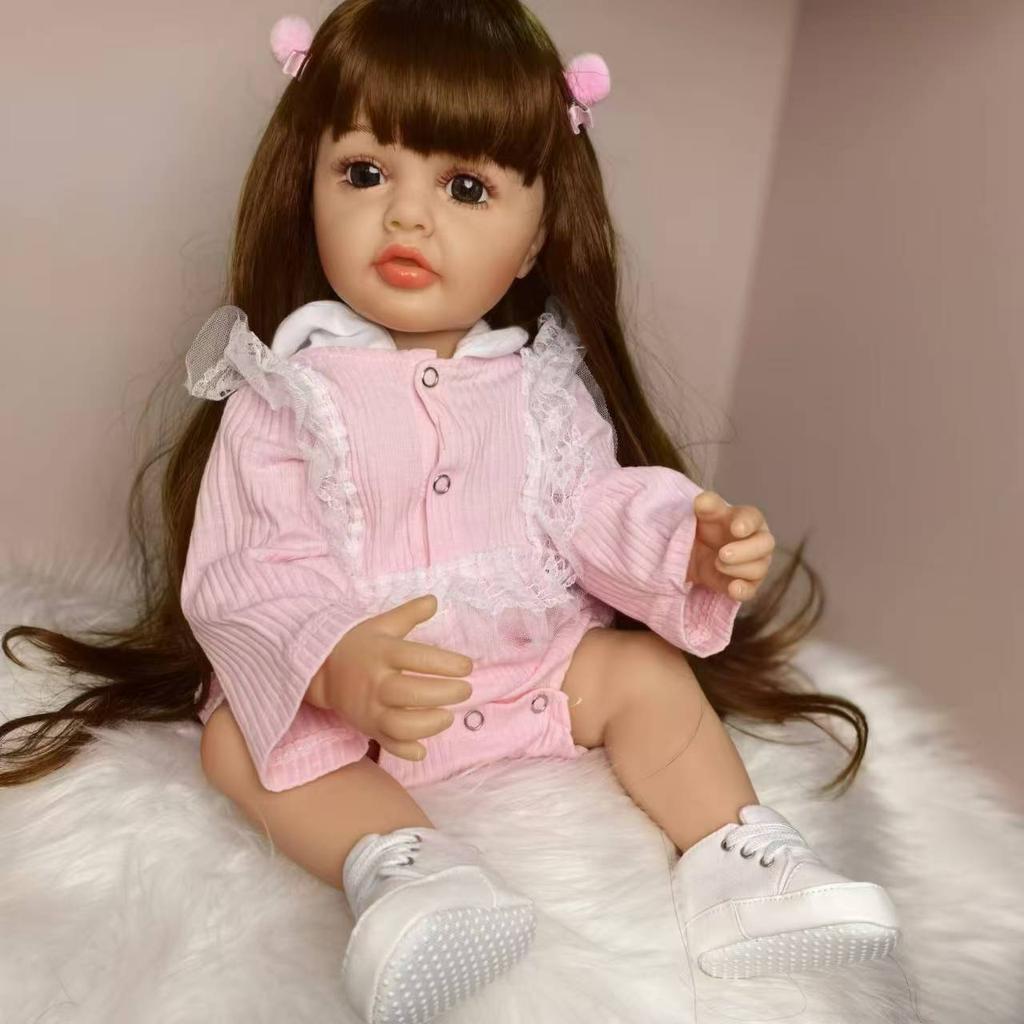 Wholesale 55 Cm Reborn Baby Doll Cute Bathe Kids Playmates Early Educational Toys Festival Gifts