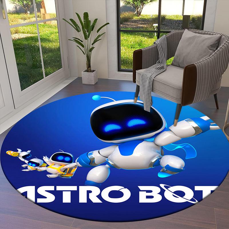 ASTRO BOT Round Area Rug,Carpet Rug for Living Room Bedroom Sofa Playroom Decor,Non-slip Floor Mat