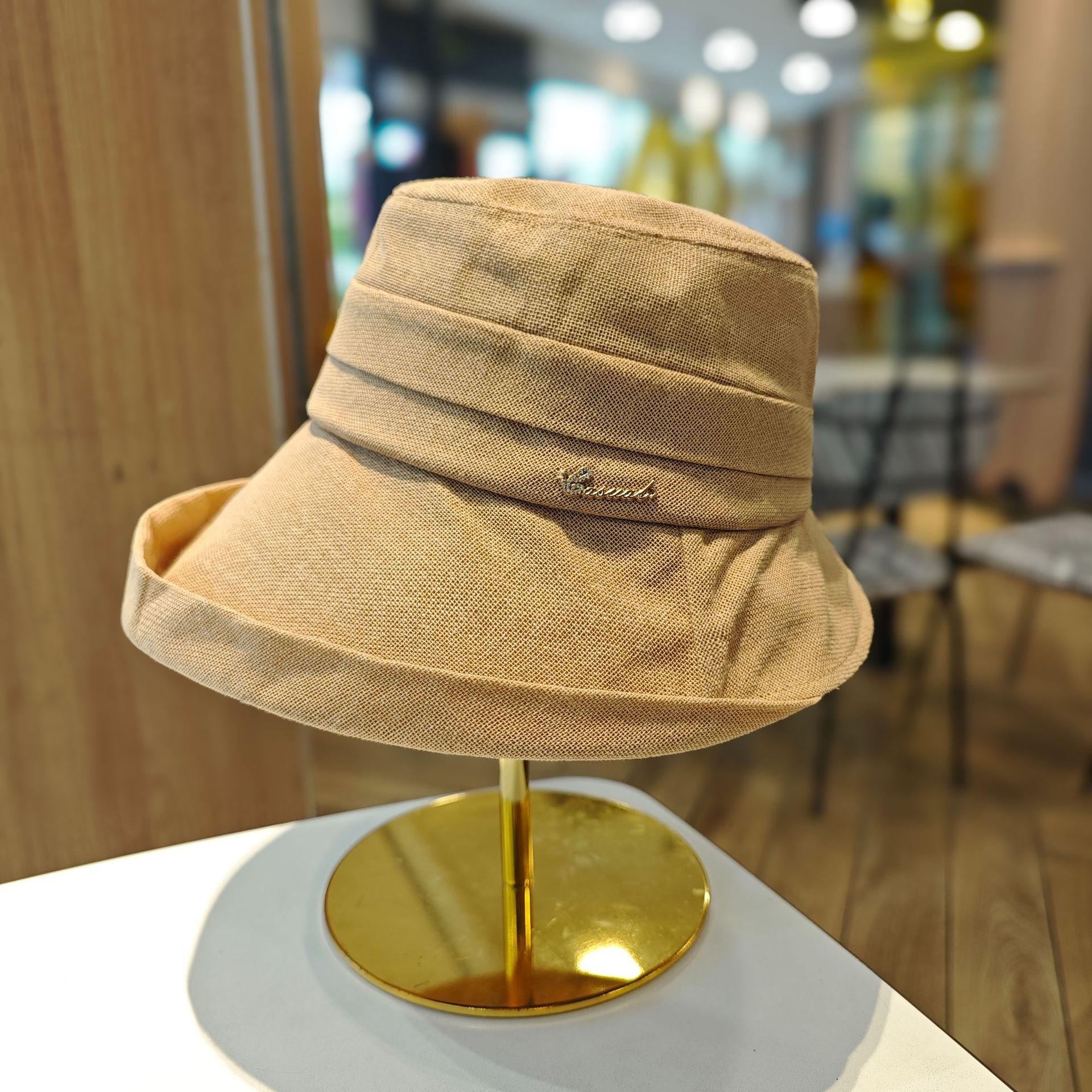 

Folded bucket hat women s spring and summer temperament versatile sunscreen hat face covering fashion breathable basin hat women
