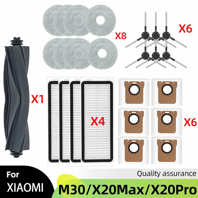 Fit For Xiaomi Mijia M30 D102 / Xiaomi X20 Max D109GL / Xiaomi X20 Pro D102GL Parts Main Side Brush Filter Mop Cloth Dust Bag