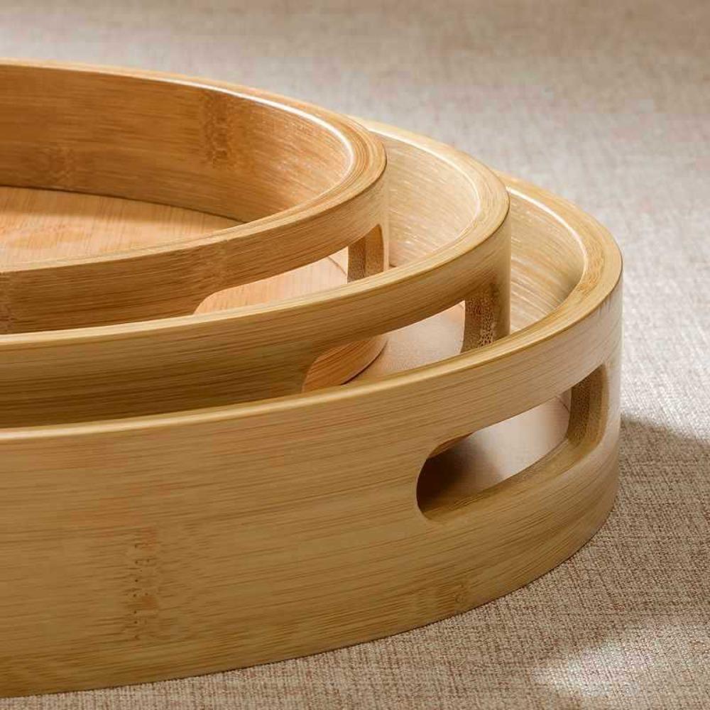 Multipurpose Tea Food Dish Simple Drink Platter Fruit Plate Bamboo Plate  Home Decoration
