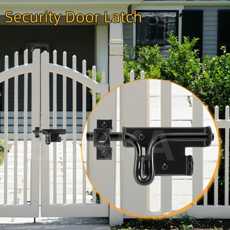 Heavy-Duty Black Stainless Steel Security Door Lock With Keyhole For Wooden Fences Barns And Sheds Fence Locking Hardware