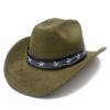 Fashion Music Festival Elements Suede One-word Cowboy Hat Multi-color Optional Male and Female Couples Festival Performance Hat