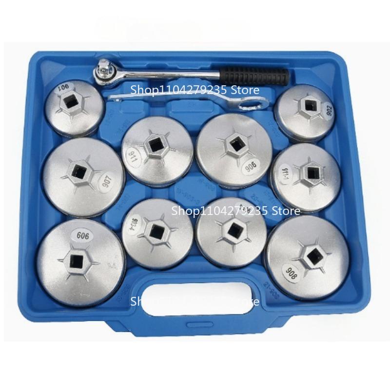 23 Pcs/Set Car Oil Filter Cap Removal Wrench Socket Set 1/2" 12.5mm Ratchet Spanner Car Hand with Case Auto Remover Tool