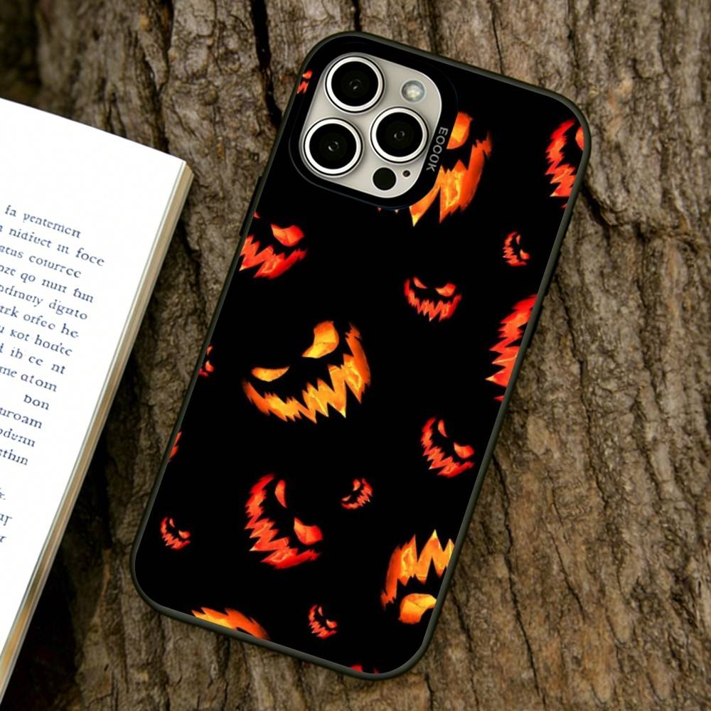 Halloween Pumpkin Head Phone Case For iPhone 17,16,15,14,13,12,11 Plus,Pro Max,XS,Colorful Silver Phone Case Funda Cover