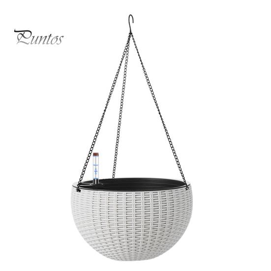 

Самополивающиеся подвесные кашпо для помещений и улицы, утолщенная подвесная корзина, цветочный горшок с индикатором уровня воды, подвесной горшок для кактусов и трав L белый