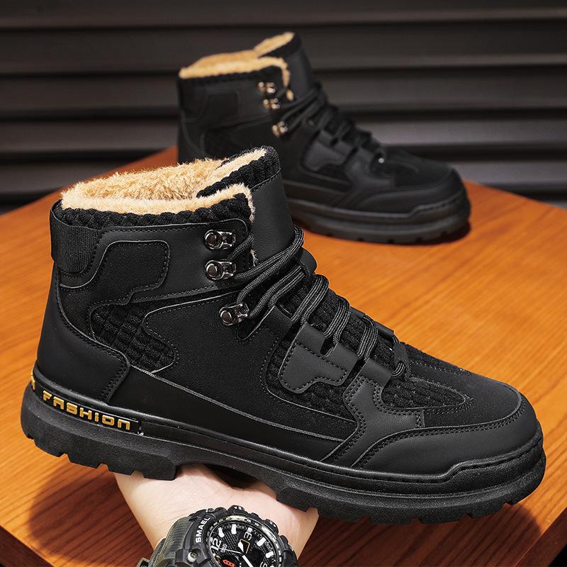 Cotton shoes men's new winter high-top Martin boots men's velvet warm thickened cotton boots outdoor Northeast snow boots