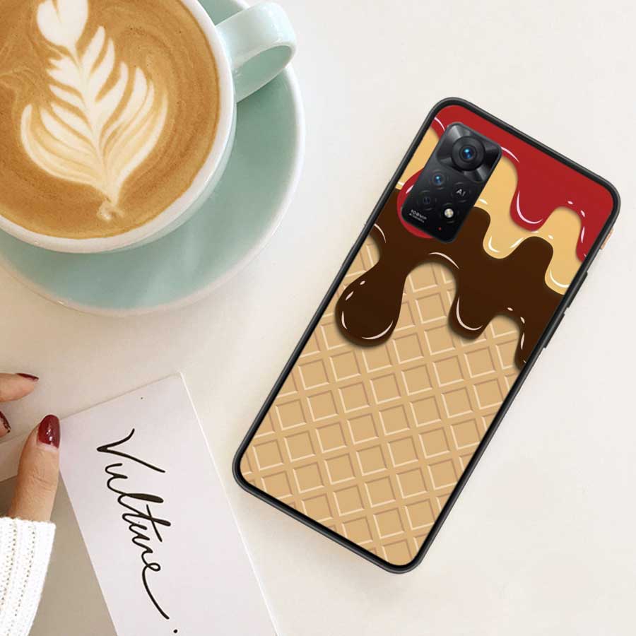 

Летний чехол для телефона с кремом, шоколадом, фруктами и мороженым для Xiaomi Redmi Note 12 Plus 12S 11 11T Pro 5G 11E 11S 4G 10 10S 9 9S 9T 8 8T Redmi Note 11(11T)5G