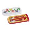MIKIHOUSE Puzzle Blocks BPA Free Dishwasher Safe Chopsticks Spoon Fork Lunch Utensil Set with Sliding Case 197 x 84 19 mm