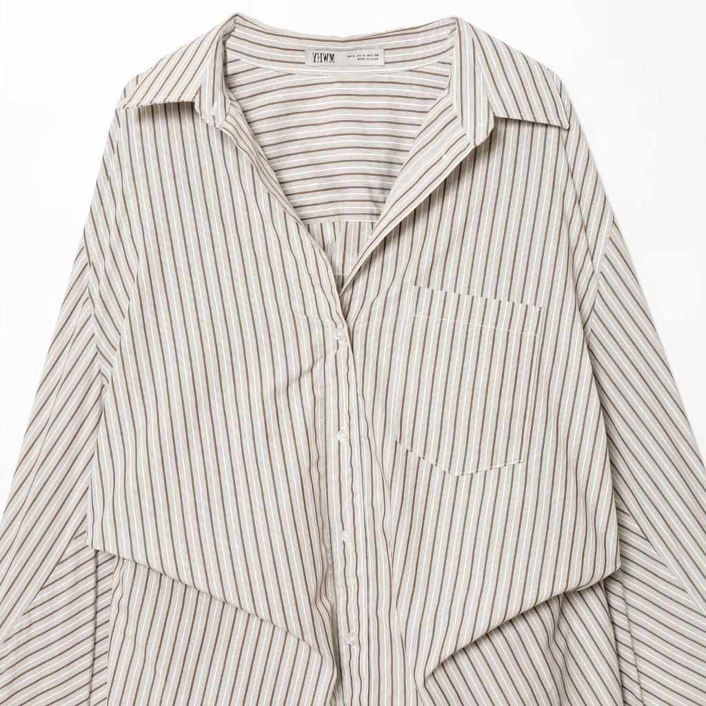 European and American style, new women's clothing, foreign style striped bat sleeve loose shirt 4661173