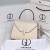 Women's Bag, Atmospheric Solid Color Handbag, Versatile Palm Pattern Kelly Bag, Women's Commuting Shoulder Crossbody Bag
