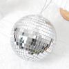 12Pcs Disco Ball Glass Silver Christmas Decoration for Disco Carnival Theme Music Party Cake Decor Sparkling Christmas Tree Gift