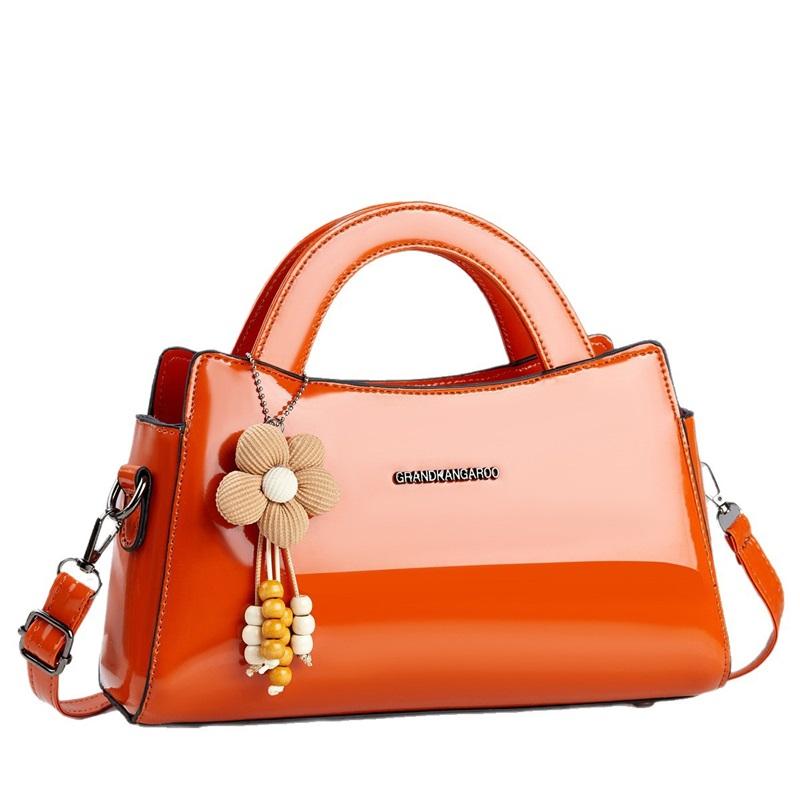 Shiny Patent Leather Handbag For Ladies, Stylish Korean Style Multiway Shoulder & Crossbody Bag