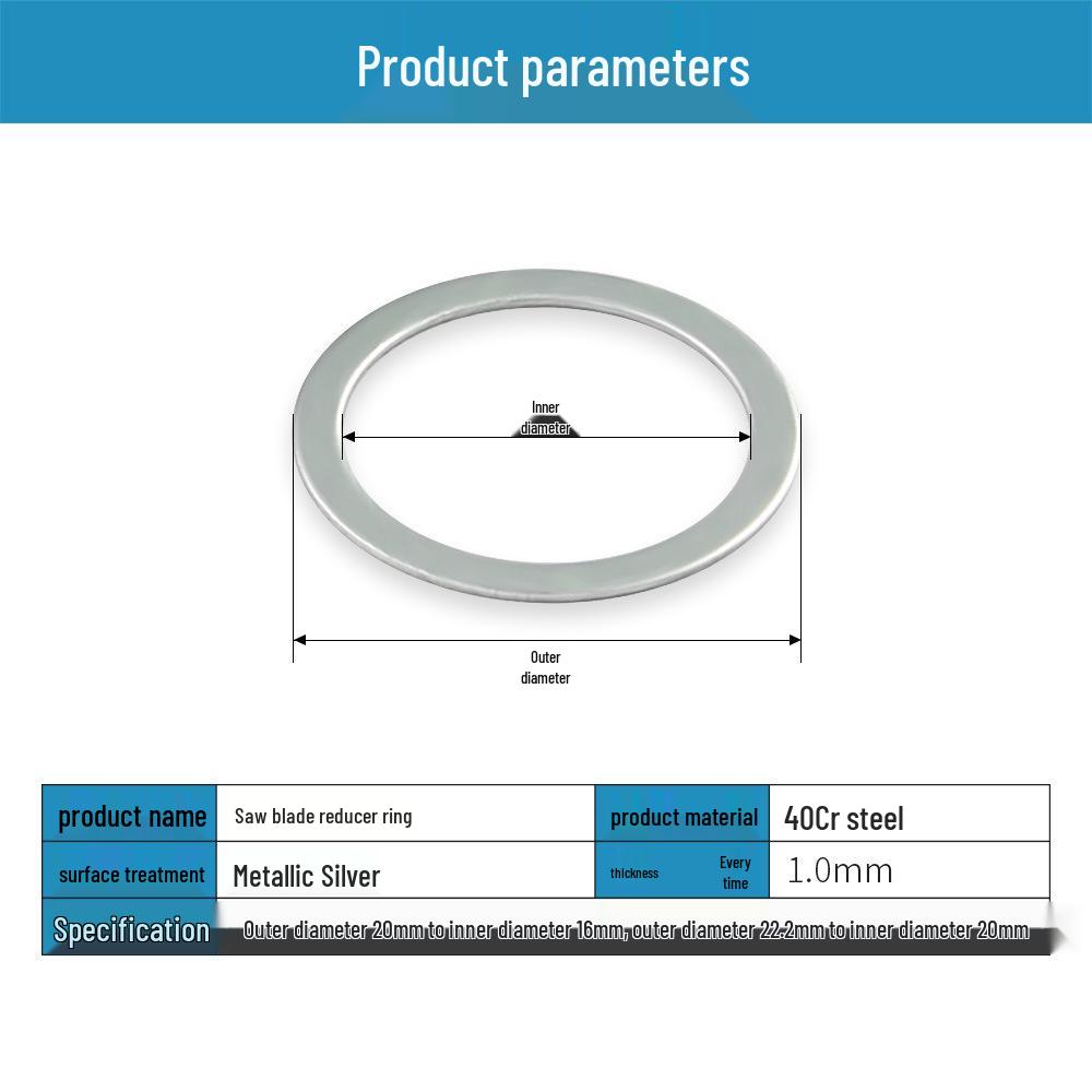 Jianhui Angle Grinder Reducer Ring: Saw Blade Inner Hole Gasket 22.2 To 16 Mm Pressure Plate Accessory.