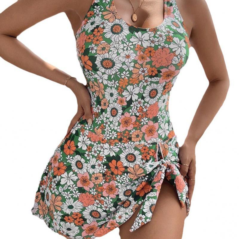 2024 Women's Plus Size Lace-Up Tankini Swimsuit - European & American Beach Vacation Style