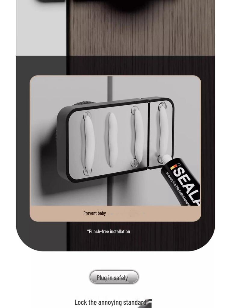 Punch-Free Anti-Theft Double-Open Cabinet & Drawer Lock