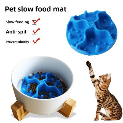 Tappetino anti-soffocamento rotondo in silicone per gatti con ventosa e leccatura lenta