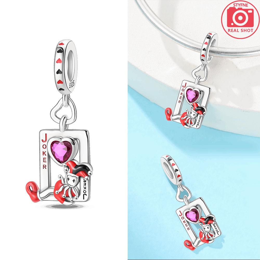 Women'S Pendants Original Copper Black Suit J Playing Card Red 10 Bead Fit Bracelet Women Jewelry Making Diy Gift Accessory