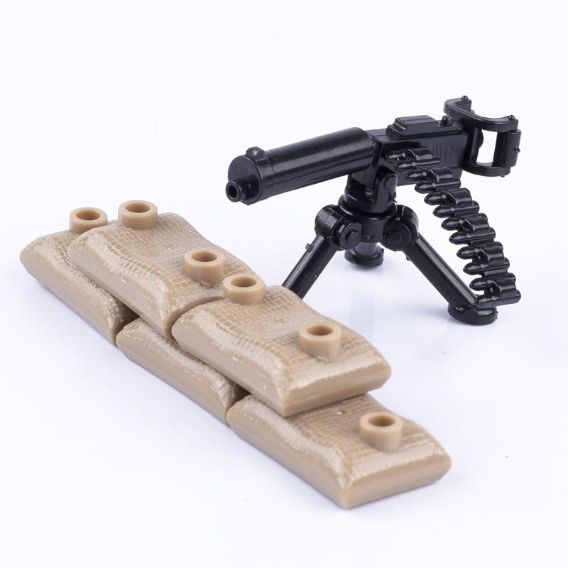 MOC WW2 Militärpistole Kanone Bausteine Schwere Waffen Kriegsszene Soldaten Armee Figuren Zubehör Waffen Steine Spielzeug