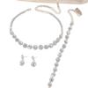 Elegant Rhinestone Bridal Jewelry Set: Necklace, Earrings, and Bracelet for Weddings and Banquets