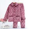 Women's winter pajamas three-layer thickened padded cotton to keep warm and fleece coral fleece padded jacket