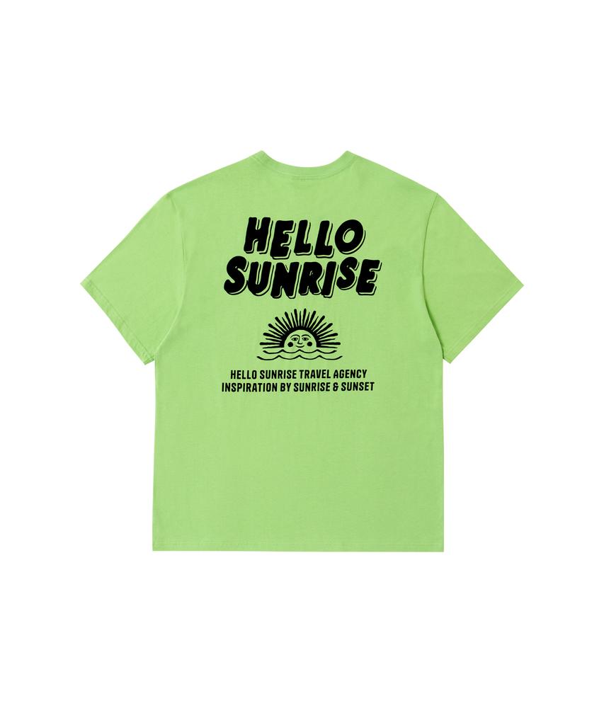 HELLO SUNRISE Hs Volume Typo Tee_Light Green