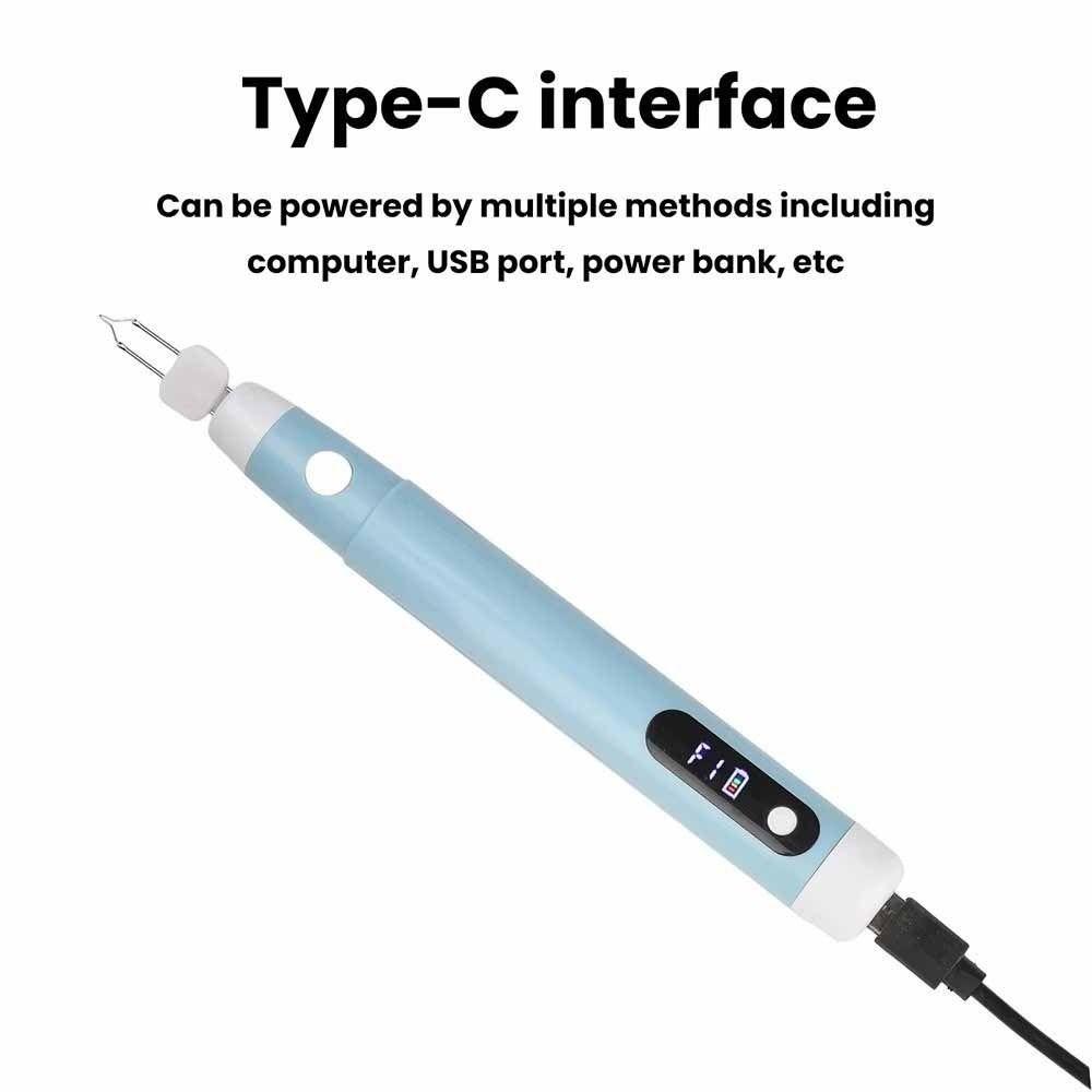 560-600 Gradi Linea Calda Penna Cavo Senza Fili USB Saldatore Kit Penna Elettrocauterio Senza Fili Intaglio Corda