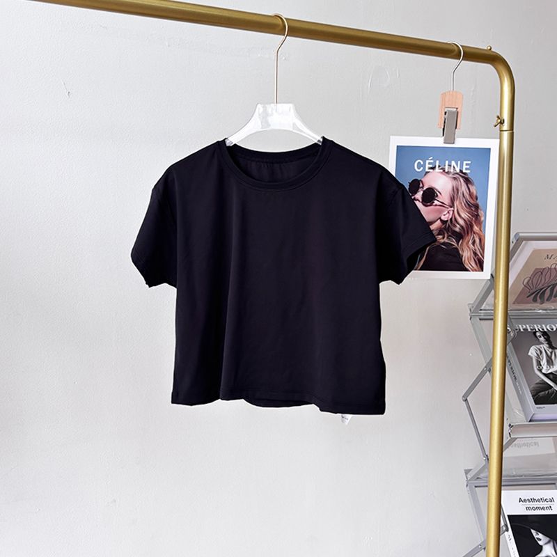 Lu Same Style Yoga Clothes T-shirt Women's Summer Shorts Loose Quick-Drying Breathable Sports Running Short Sleeve T-shirt Workout Clothes