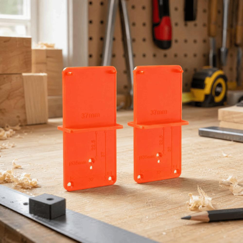2pcs Compact Pocket Size Hinge Hole Locator Positioning Tool Cabinet Door Template  For Door