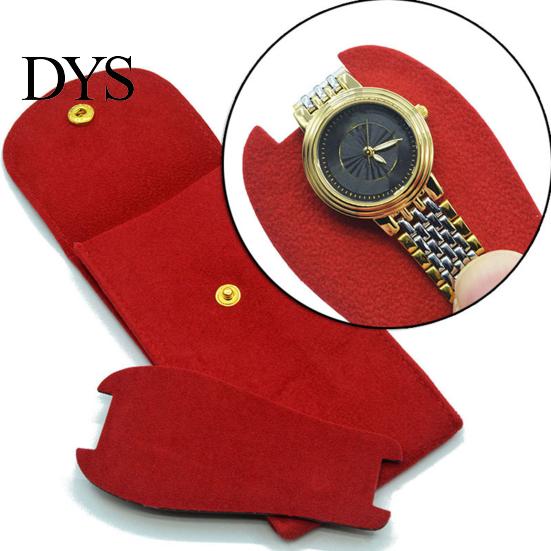 Bracelet Storage Bag Watch Anti-wear Anti-scratch Shock-proof Press Button Short Velvet Necklace Snap Design Portable Jewelry Packing Pouch Daily Use