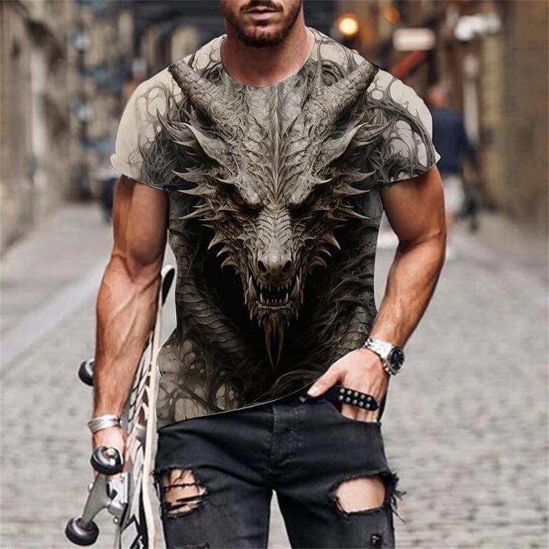 Tričko Dragon Muay Thai s 3D potiskem, vintage trénink, UV ochrana, rychleschnoucí, pro muže i ženy, unisex, krátký rukáv, kulatý výstřih, MMA, mix bojových umění