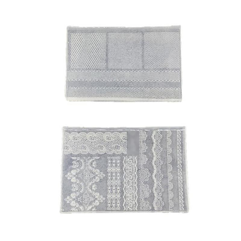 

2 Piece Lace Embossing Nails Art Mold Europe Design Food Grade Silicone for Crafting Crafts and Resin Art 1