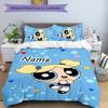 3pcs The Powerpuff Girls5 Cover Set - Personalized Name, HD Printed Bedding with 1 Cover and 2 Pillowcases - Perfect for Home Decor, Easy Care