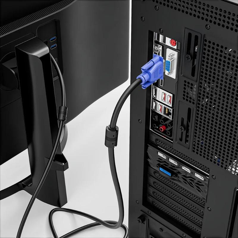 1.5M/5M VGA Cable 3+6 Male To Male Video Cable Full Copper 15-pin VGA HD Cable Computer Monitor Projector Connection Lines