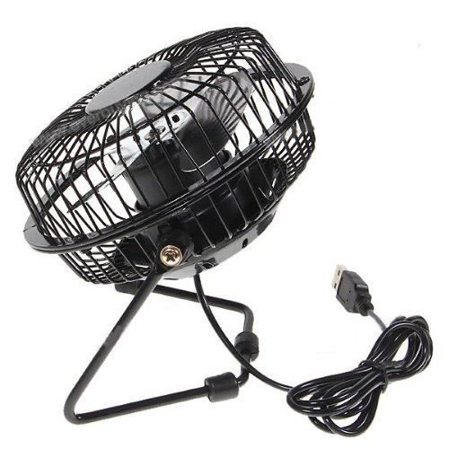Mini Fan - USB Rechargeable - 5" Black - Low Noise