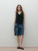 Double Hips Cargo Denim Bermuda Shorts
