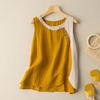 Oversize Vest Cotton Women Undershirt Sleeveless Vintage Loose Sweater Vest Linen Casual Vest
