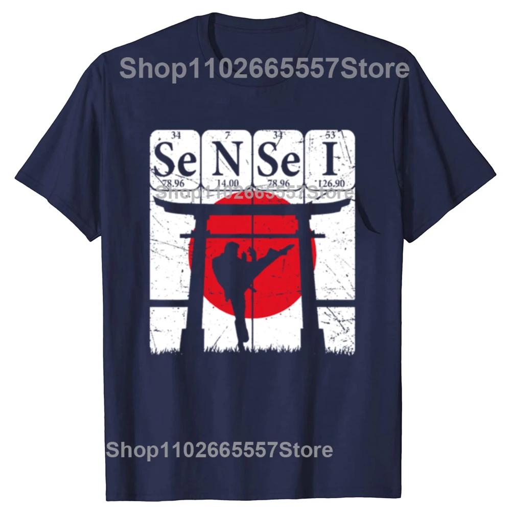 Sensei Periodic Table Martial Arts Japanese Flag Tshirts Unisex Womens Fashion Casual Tshirt 100 Cotton Loose Oversized T Shirt